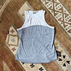 Athleta White Textured Sleeveless Top